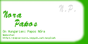 nora papos business card
